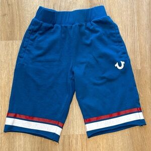 True Religion Kids Blue Shorts with Red and White Accents